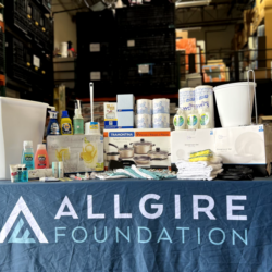Allgire Foundation table at Post 310 Grand Opening