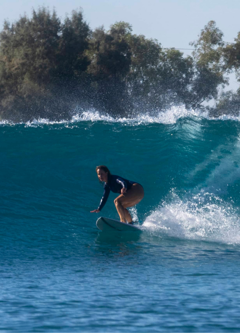 Photo of a person surfing.