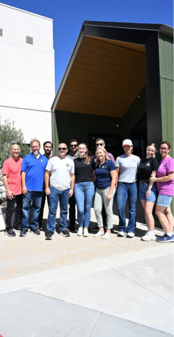 Group photo of Allgire Foundation volunteers outside of Mirasol Meadows